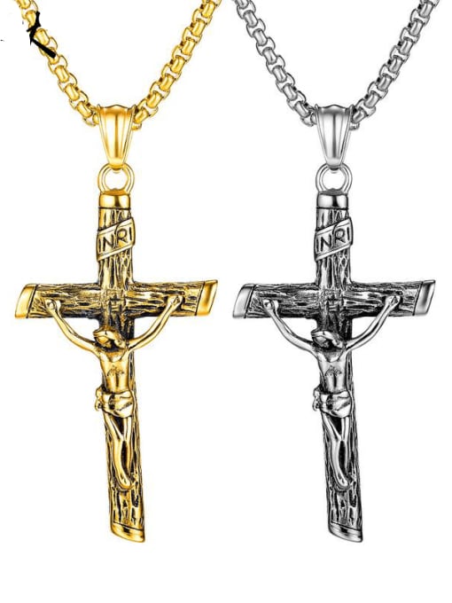Open Sky Titanium Vintage Cross pendant Necklace