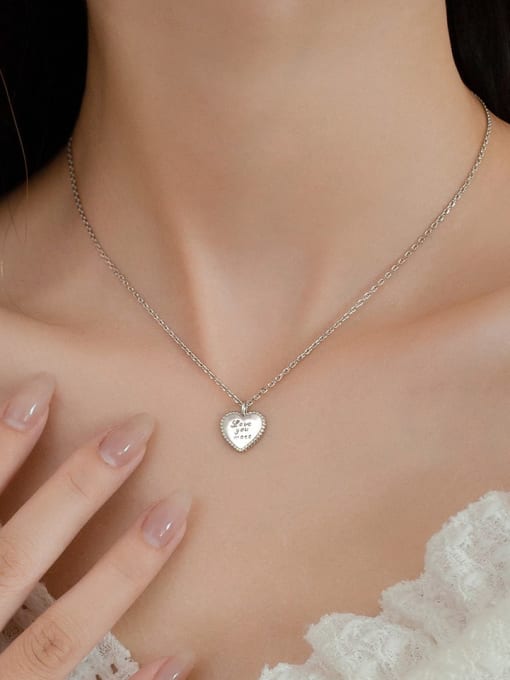 Rosh 925 Sterling Silver Heart Minimalist Necklace 1