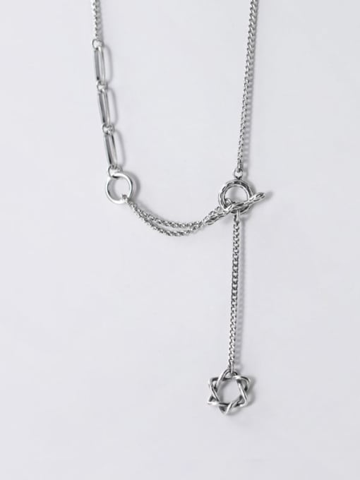 Rosh 925 Sterling Silver Geometric Vintage Lariat Necklace 2