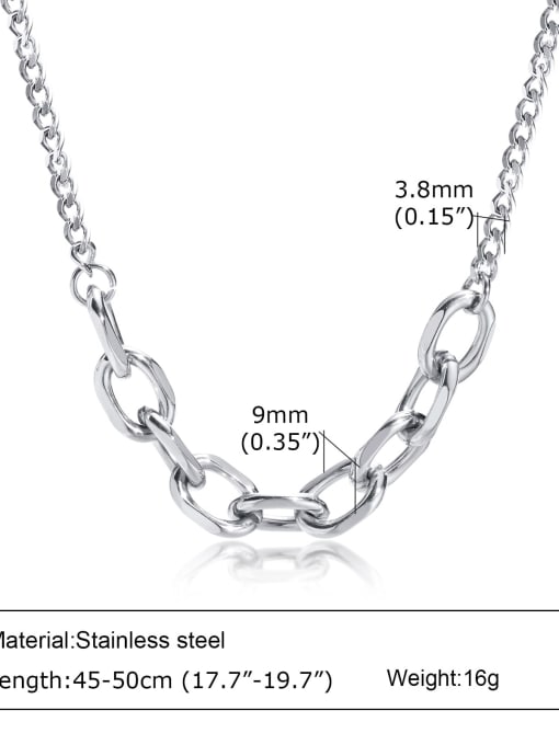 NC 1234 Stainless steel Geometric Hip Hop Necklace