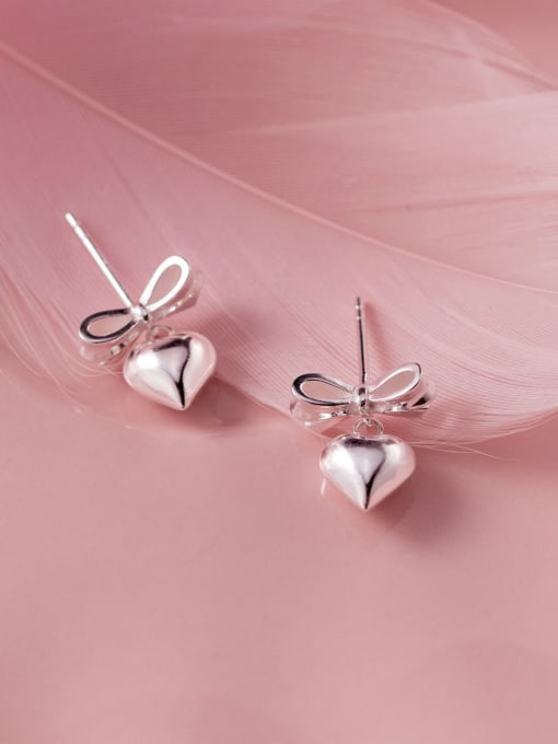 Rosh 925 Sterling Silver Heart Minimalist Drop Earring 3