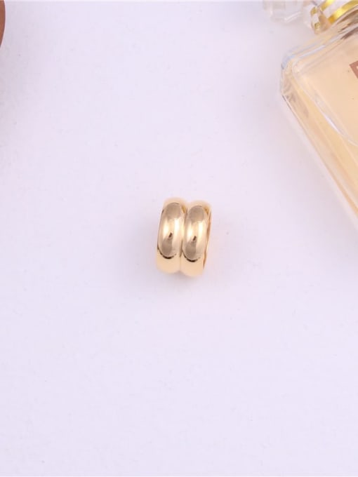GROSE Titanium With Imitation Gold Plated Simplistic  Double Layer  Irregular Band Rings 3