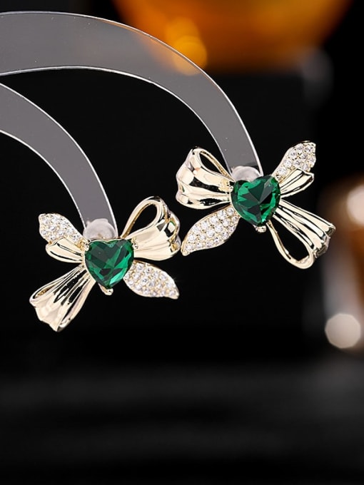 Luxu Brass Cubic Zirconia Butterfly Trend Stud Earring 2