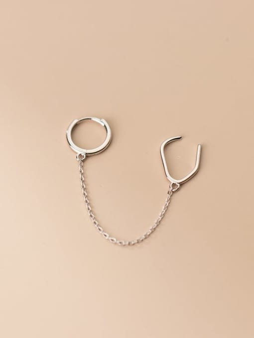 Rosh 925 Sterling Silver Geometric Minimalist Single Earring(Single-Only One) 2