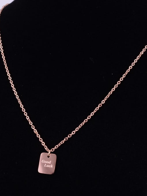 rose gold Titanium Smooth Geometric Minimalist pendant Necklace