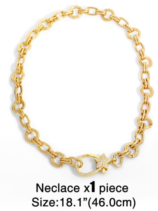 A Brass Cubic Zirconia Star Vintage Necklace
