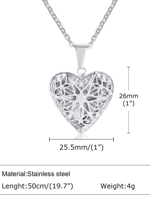 Steel pendant with chain 50CM Titanium Steel Hollow Heart Minimalist Necklace