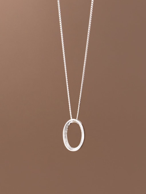 Silver 925 Sterling Silver Geometric Minimalist Necklace