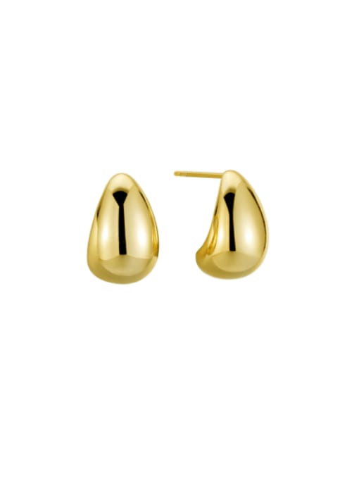 18K gold 925 Sterling Silver Heart Minimalist Stud Earring
