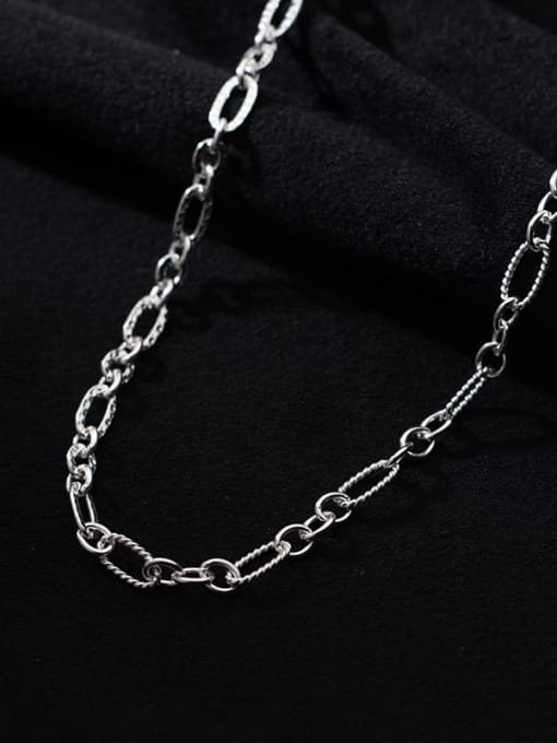 silver 925 Sterling Silver Hollow Geometric Minimalist Necklace