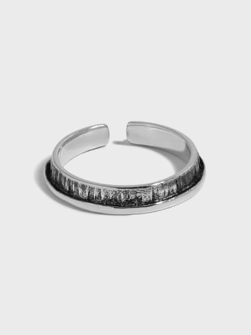 DAKA 925 Sterling Silver Irregular Vintage Band Ring 0