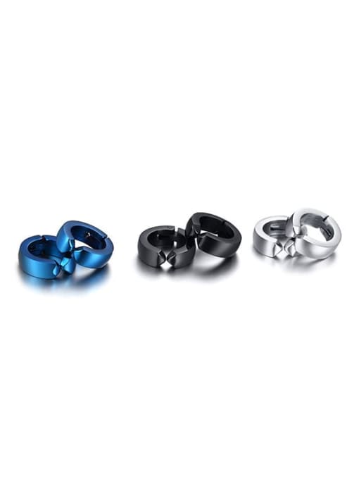 CONG Stainless steel Enamel Geometric Minimalist Earring Clip(Single Only One) 3
