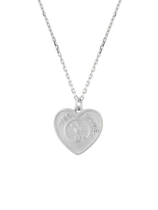 Platinum Heart Necklace 925 Sterling Silver Heart Cute Necklace