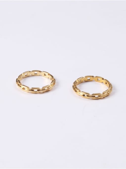 GROSE Titanium With Imitation Gold Plated Simplistic Round Band Rings