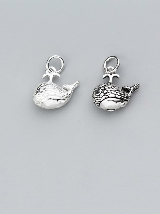 FAN 925 Sterling Silver With Personality Small Whale Pendant 0
