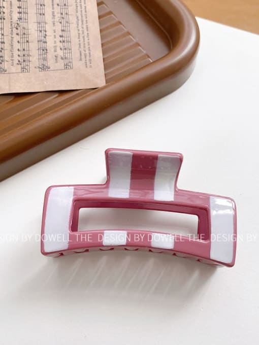 Pink and white lines 8.5cm Zinc Alloy Resin Trend Geometric  Jaw Hair Claw