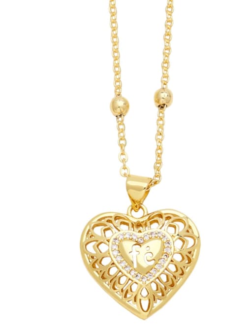C Brass Cubic Zirconia Heart Hip Hop Necklace