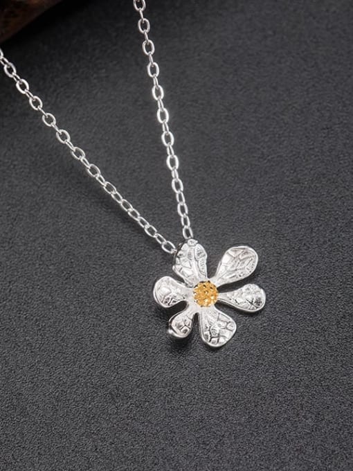 Daisy Necklace 925 Sterling Silver Flower Minimalist Necklace