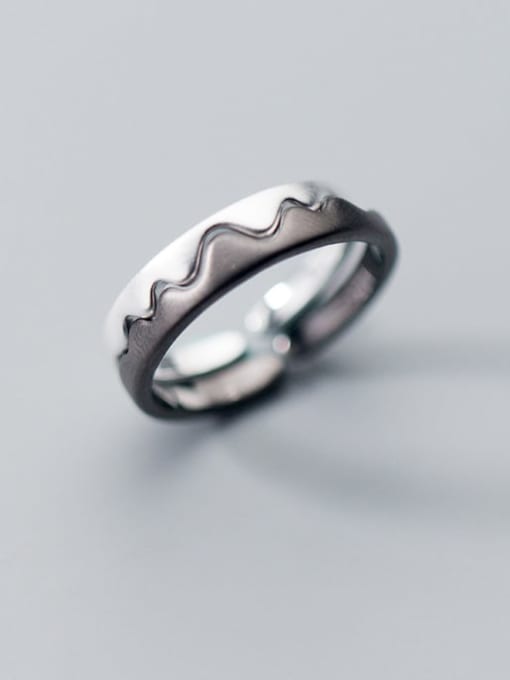 Rosh 925 Sterling Silver Smooth Irregular Minimalist Free Size Ring 2