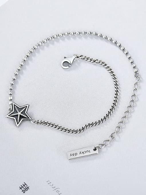 XBOX 925 Sterling Silver Asymmetry Star Vintage  Anklet 2