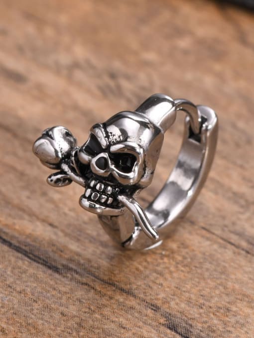 CONG Stainless steel Skull Hip Hop Single Earring(Single-Only One) 2