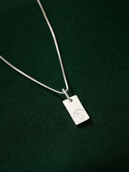 NS1081 Platinum 【 Dog 】 925 Sterling Silver Zodiac Minimalist Necklace