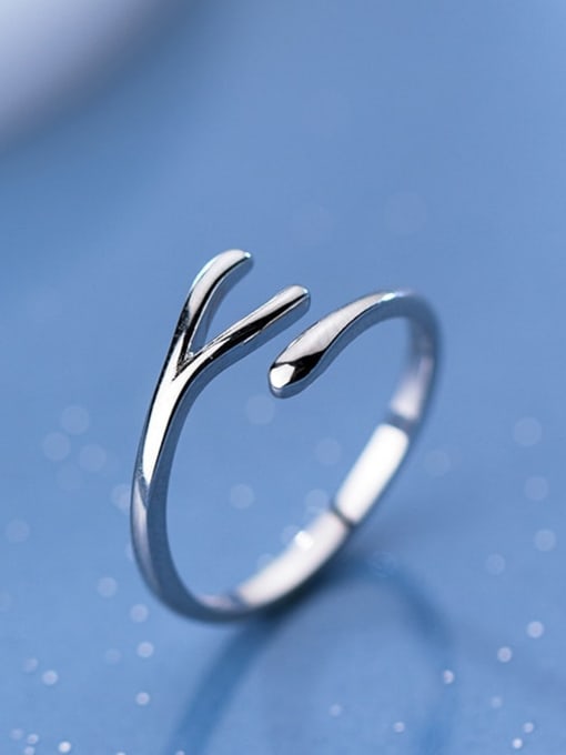 Rosh 925 Sterling Silver Irregular Minimalist Free Size Band Ring 0