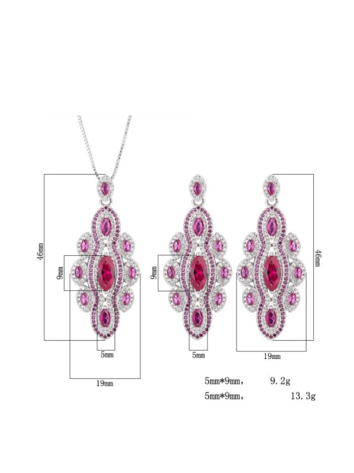 ROSS Brass Cubic Zirconia Luxury Irregular Earring and Pendant Set 3