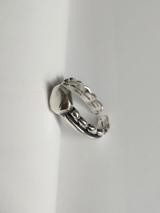 Boomer Cat 925 Sterling Silver Geometric Vintage Band Ring 0
