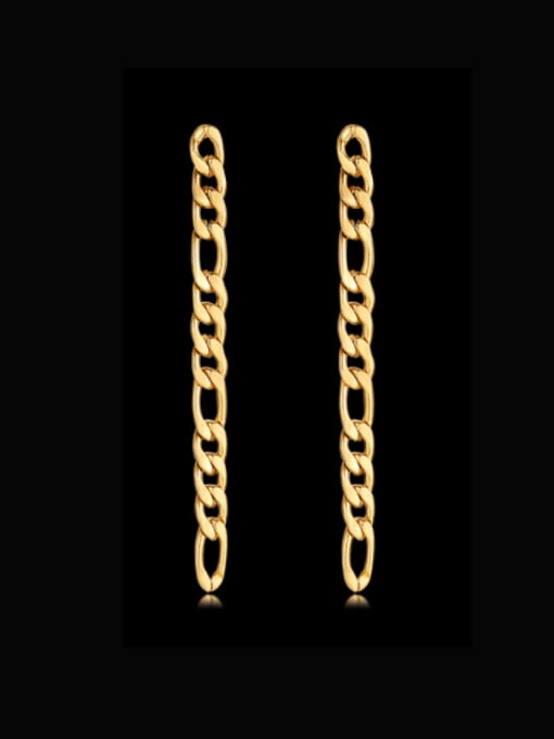 CONG Titanium Steel Hollow Geometric Chain Vintage Drop Earring 0