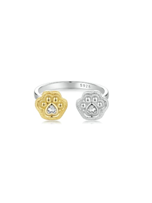 Jare 925 Sterling Silver Flower Trend Band Ring