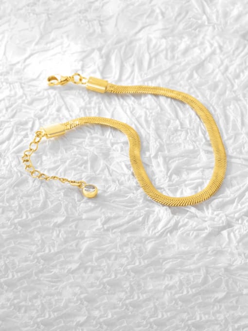 CHARME Brass  Minimalist  Snake bone chain Link Bracelet 0