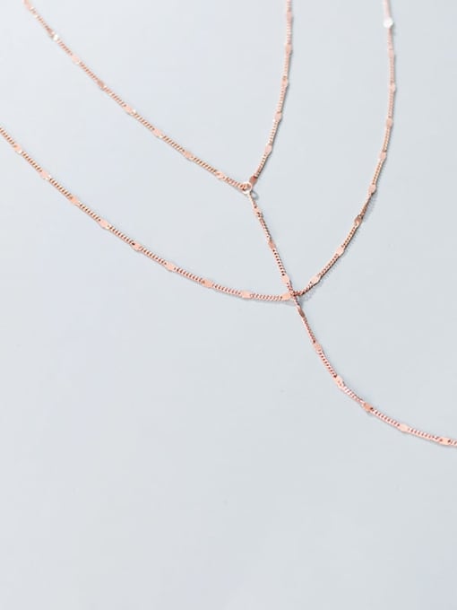 Rosh 925 sterling silver line tassel minimalist Lariat Necklace 2