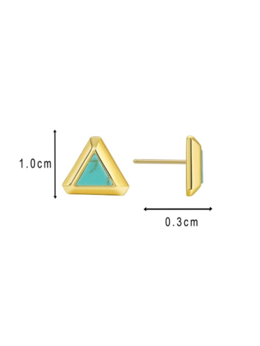 CHARME Brass Triangle Minimalist Stud Earring 2