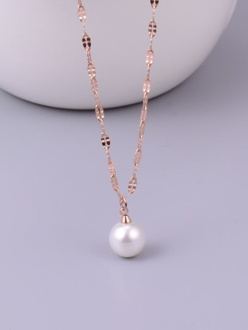 A TEEM Titanium Imitation Pearl White Round Minimalist Choker Necklace