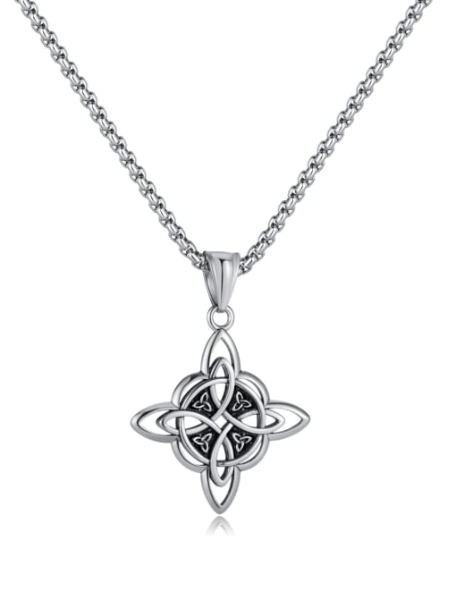 GX2314 Steel Color Single Pendant Stainless steel Cross Hip Hop Necklace