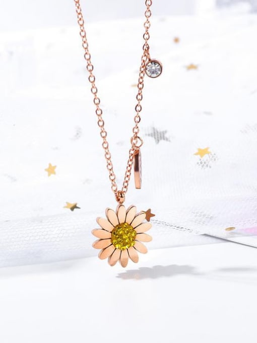 Open Sky Titanium Flower Minimalist  pendant Necklace 1