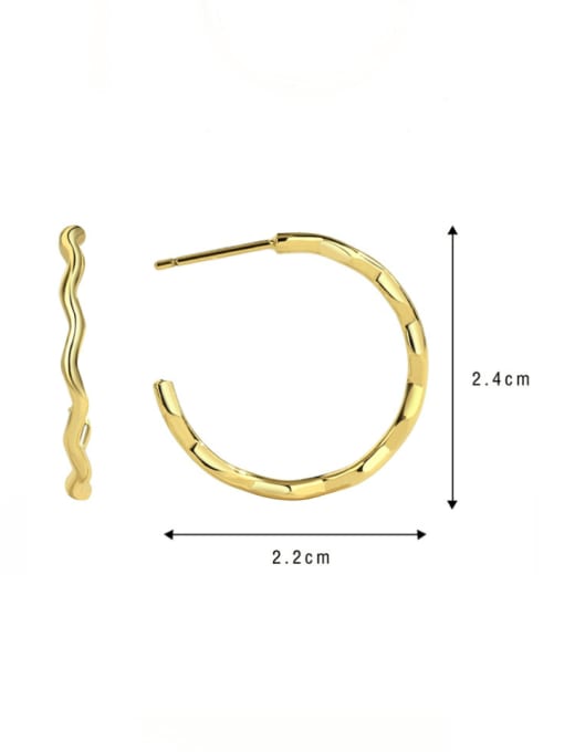 CHARME Brass Geometric Minimalist Hoop Earring 3