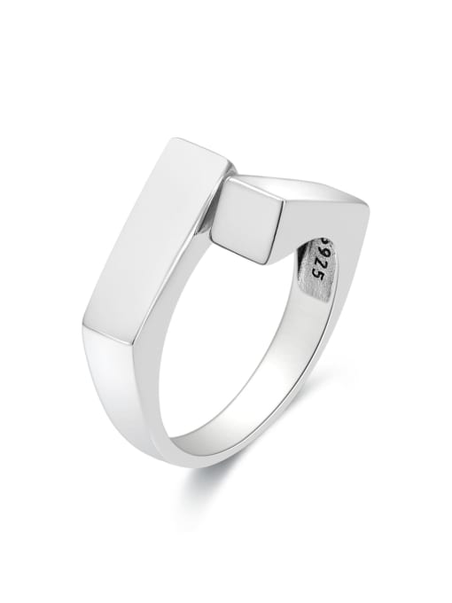XBOX 925 Sterling Silver Geometric Minimalist Band Ring 2