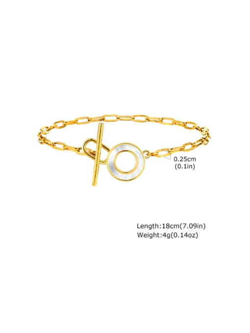 G 2 Stainless steel Shell Flower Minimalist Link Bracelet