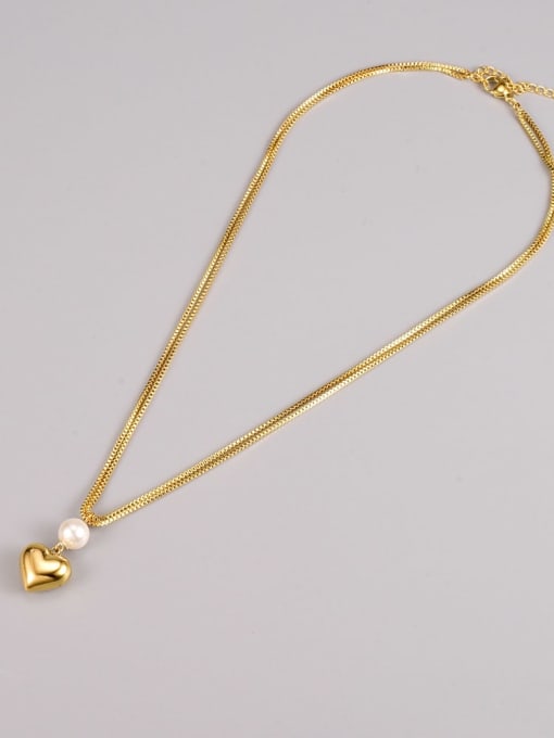A TEEM Titanium Steel Heart Minimalist Multi Strand Necklace 2
