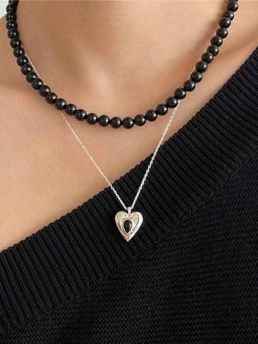 Boomer Cat 925 Sterling Silver Acrylic Heart Minimalist Necklace 2
