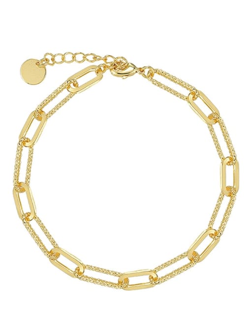 Gold Paper clip bracelet Brass Hollow  Geometric Chain Minimalist Link Bracelet