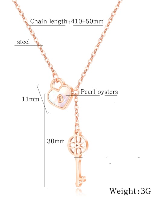 Open Sky Titanium Shell Key Minimalist Lariat Necklace 2