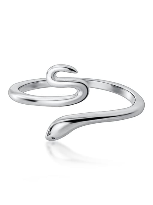 Rosh 925 Sterling Silver Snake Minimalist Free Size Ring 0