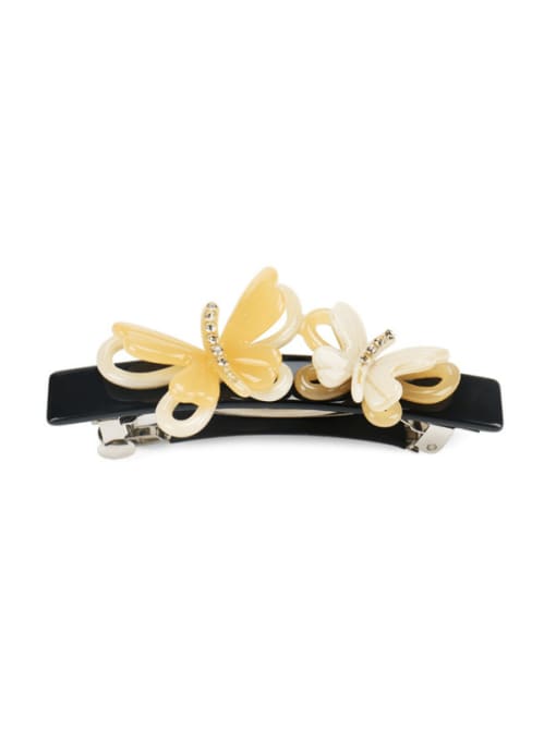 Orange Cellulose Acetate Trend Butterfly Alloy Hair Barrette