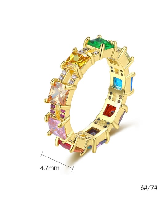 BLING SU Brass Cubic Zirconia Geometric Minimalist Band Ring 4