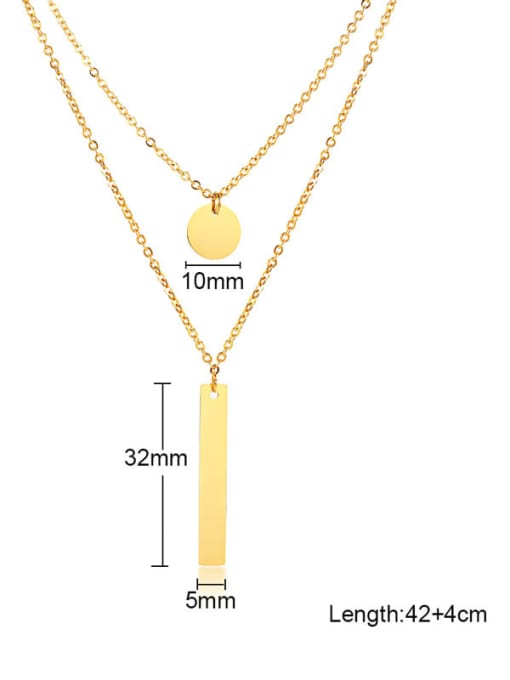 Two layers of accessories Titanium Cross Minimalist Multi Strand Necklace