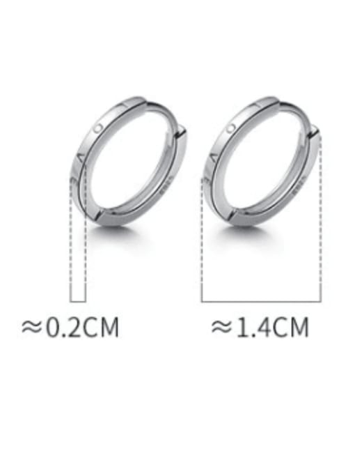 Rosh 925 Sterling Silver Rhinestone Round Minimalist Huggie Earring 4