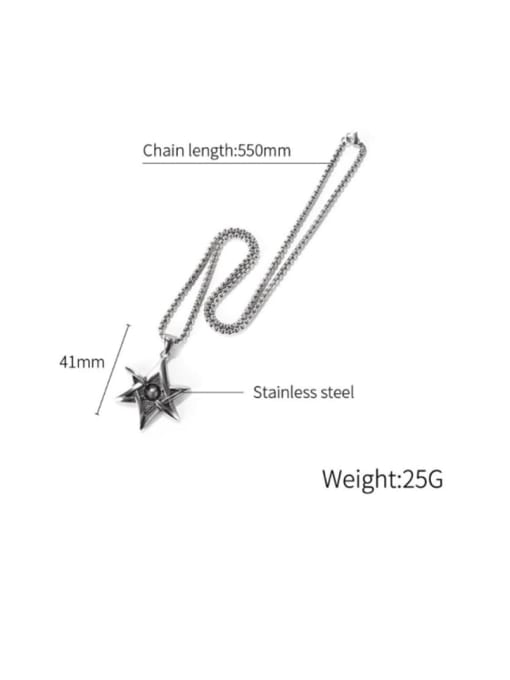 Open Sky Titanium Steel Star Hip Hop Necklace 3